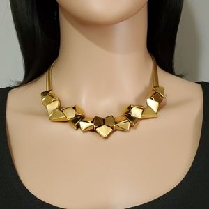 Sidney Carron Gold Tone Modernist Necklace